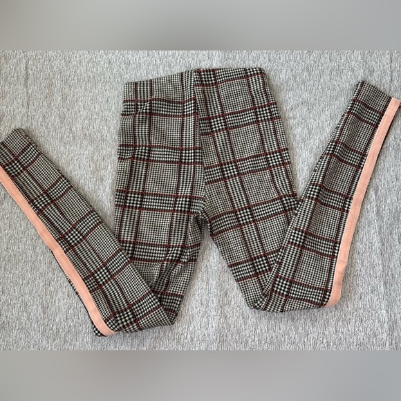 Abercrombie & Fitch Plaid High-Waisted Pants with Pink Stripe - Picture 6 of 7